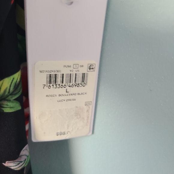 Guess Roses Boulevard Floral Feminine Elegant Bell Sleeves Black Lucy Dress - Picture 5 of 11